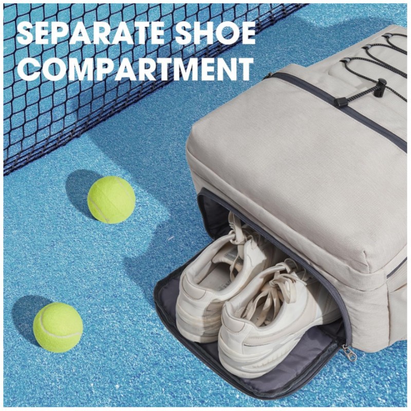 Inventario de nuevo tipo de bolsas de tenis, mochila de tenis para hombres y mujeres, bolsas de pelota de tamaño grande que pueden contener cuatro raquetas y zapatos.
