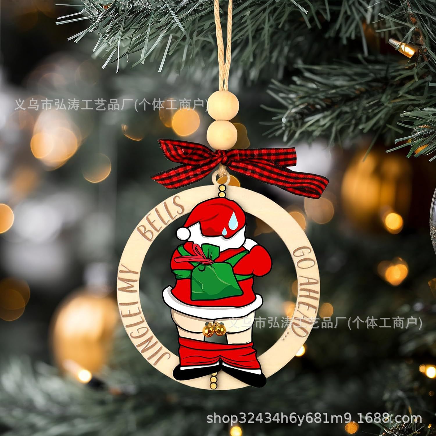 Decoración colgante 2026 nuevo mejor regalo de mudanza decoración de madera decoración para el hogar decoración del árbol de Navidad rojo
