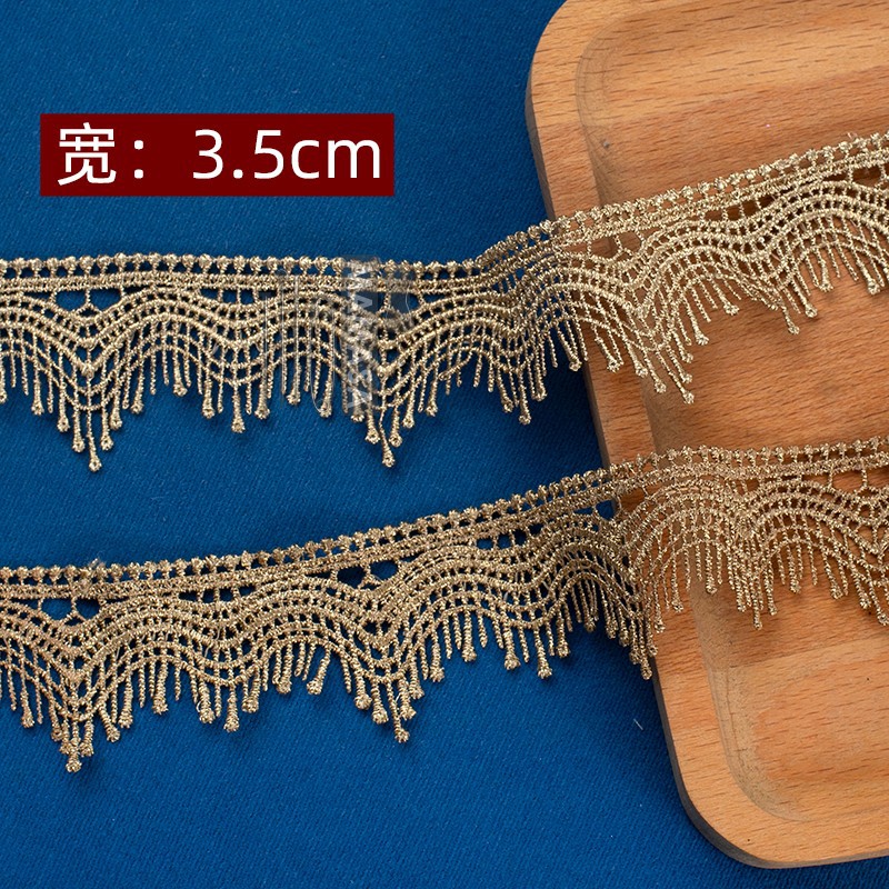 hilo de oro bordado soluble en agua rosa oro encaje encaje DIY ropa hecha a mano lolita accesorios fabricantes al por mayor