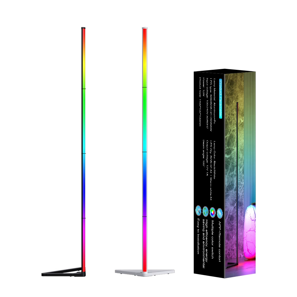 Floor Lamp DX-LIGHT 1.4 m RGB LED, Bluetooth & Remote Control, Adjustable Ambient Light