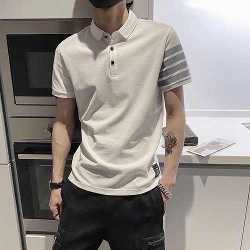 Summer Men's Casual Short-Sleeve Collar POLO Shirt Student Party Social Spirit Youth Plus Size Trendy Half Sleeve T-Shirt