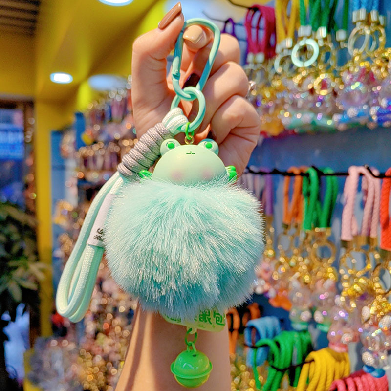 Caricatura encantadora fruta animal campana llavero pareja llavero de automóvil bolso de teléfono móvil peluche colgante decoración