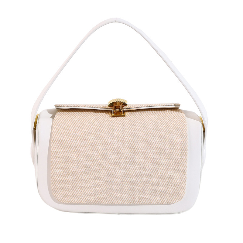 Versión coreana del bolso cuadrado pequeño portátil de alta gama de moda 2024 bolso de mensajero de un solo hombro nuevo transfronterizo bolso de caja de color de contraste