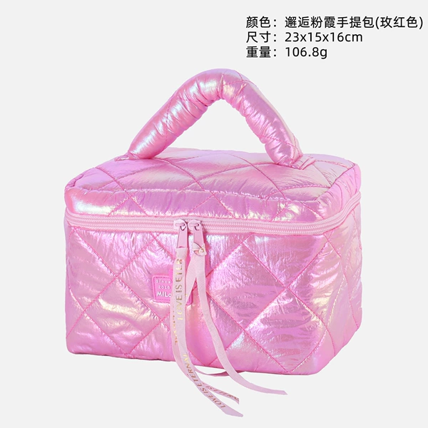 Rose red barrel bag