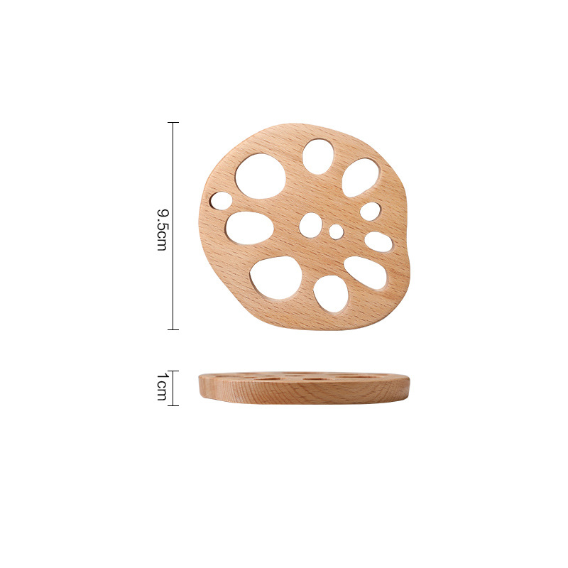 Estufa hirviendo taza de té estera taza simple taza de café taza soporte anti-escaldado aislamiento de madera de haya de madera maciza Generación de cabello creativo