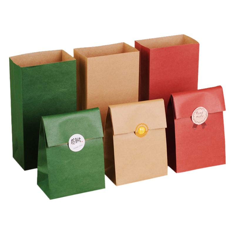 Bolsa de regalo de papel Kraft rojo vintage 150g engrosada regalo de mano bolsa de dulces de boda bolsa de regalo de vacaciones