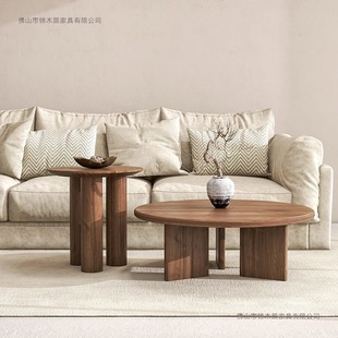 Pure Solid Wood Wabi-Sabi Style Coffee Table Solid Wood Sofa Side Table Small Tea Table Living Room Home Retro Log Corner Table Coffee Table