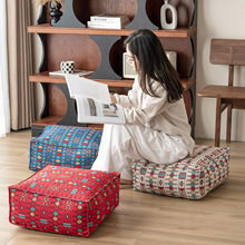 民族风提花蒲团坐垫加厚方形客厅卧室家用坐敦久坐不塌陷沙发脚踏