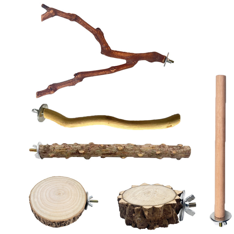 Parrot Bird Station Rod Log Grape Wood Pepper Wood Apple Wood Station Stick Bird Grinding Claw Perch Station Rack Bird Cage Accessories