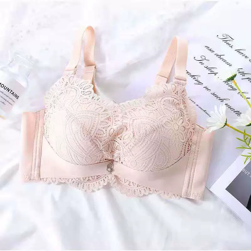 梦舒婷819#加厚无钢圈文胸云感棉性感蕾丝美背聚拢调整型内衣