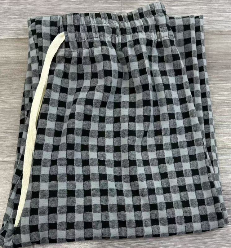 少女德绒阔腿裤睡裤女加厚宽松直筒休闲长裤子高腰垂感条纹拖地裤|undefined