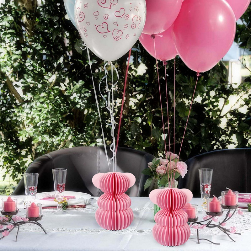 Honeycomb osos decoración fiesta de cumpleaños bebé baño decoración de mesa boda fiesta familiar decoración de mesa de abeja