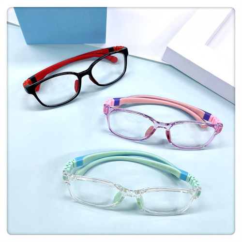 Children's Mirror TRD28 New Silicone Myopia Glasses Fashion Personalized Anti-blue Light Glasses Plain Frame Removable Frame