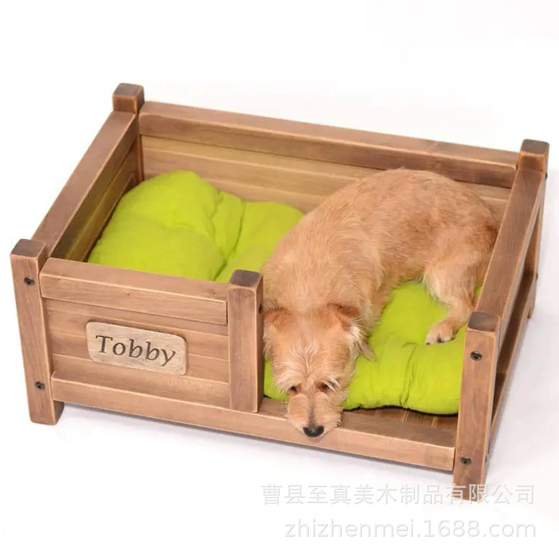 Кровать собаки маленькая собака кровать деревянная с земли кровать собаки твердой древесины кровать любимчика питомника Европейский милые фото удобные