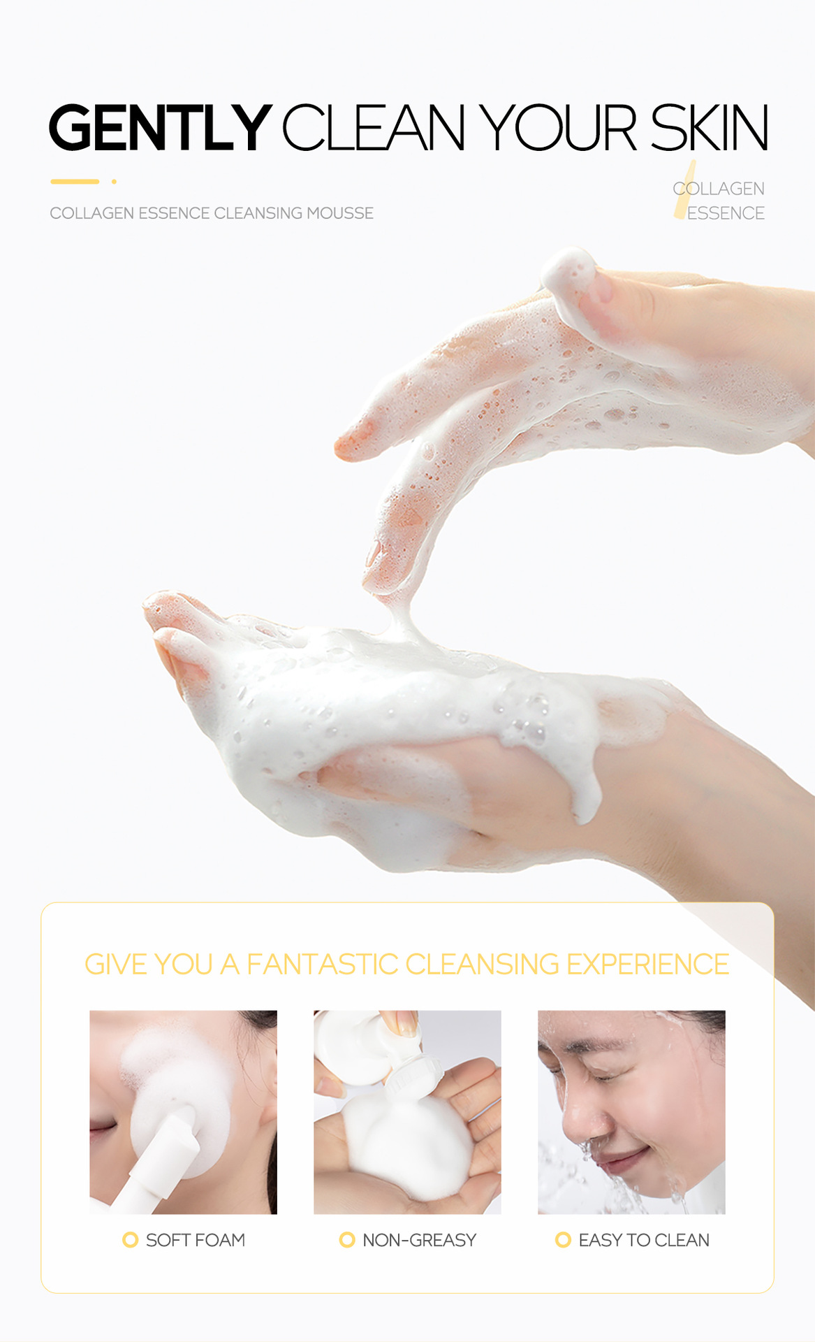 Laikou Collagen Cleansing Mousse 120ml Cleansing Cosmetics and skin care products wholesale Cross-border skin care products manufacturer undefined