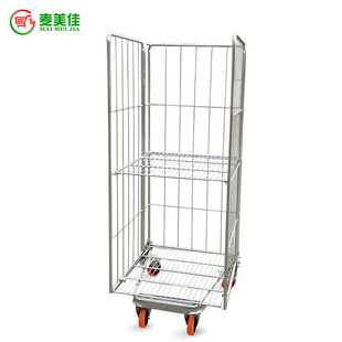 Mj-Lrc01 Supply Logistics Trolley, Metal Cage Trolley, Warehouse Management Turnover Trolley, Foldableable Logistics Trolley