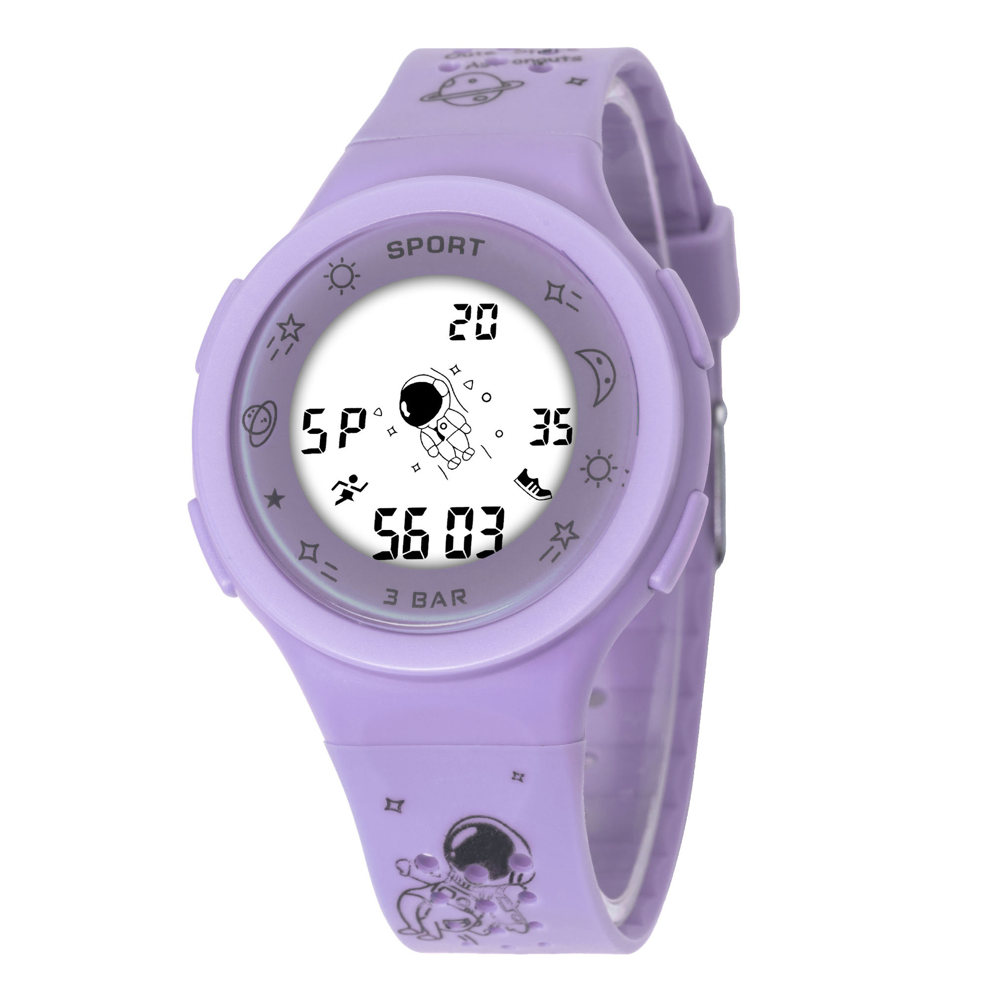 Graffiti caricatura espacio exterior multifunción reloj electrónico alarma luminosa moda hombres y mujeres Junior High School deportes reloj de moda