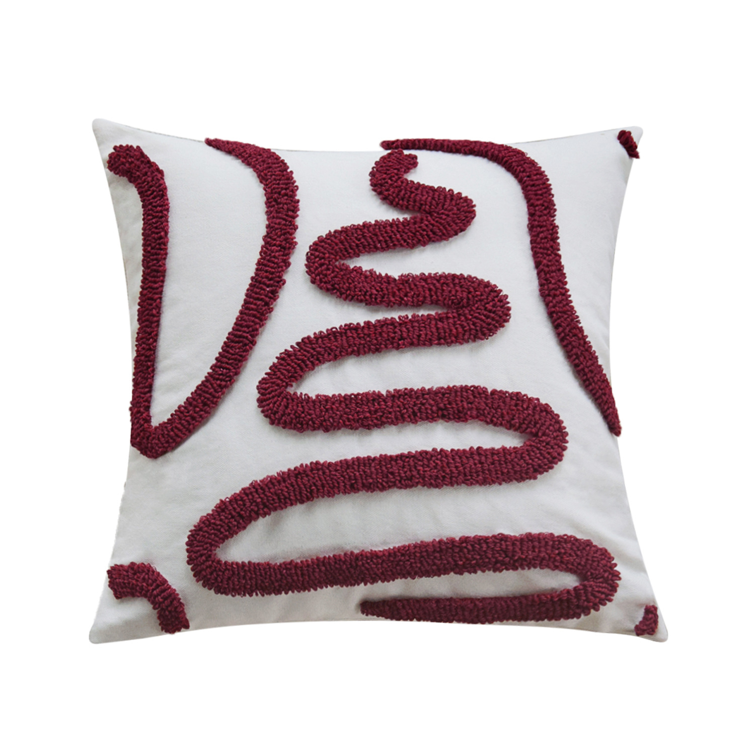 Almohada estilo ins funda de almohada de color sólido funda de cojín de sofá de terciopelo de anillo de chenilla de cama cubierta de cojín de coche de dormitorio al por mayor