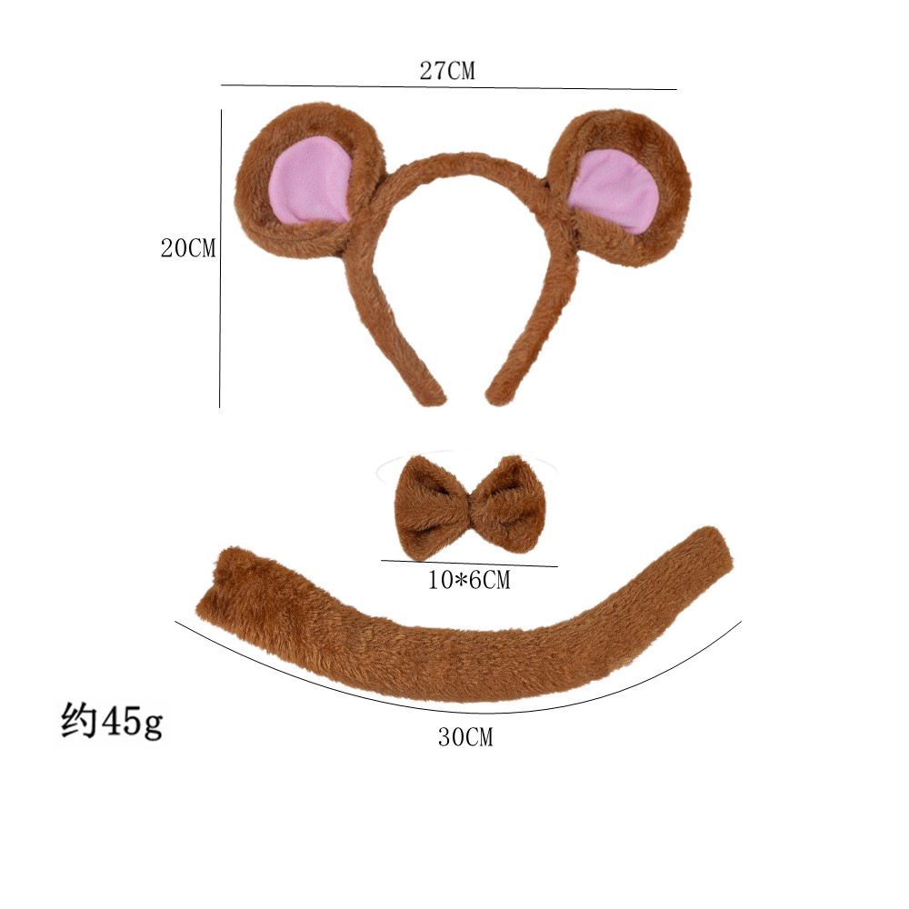 갈색 봉제 쥐 3종 세트