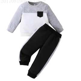 男童秋季新款卫衣+长裤套装 小男孩时尚上衣裤两件套跨境