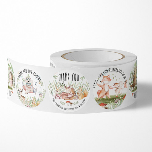 Round cartoon decorative label cute hand-painted animal sticker simple ins internet celebrity sealing sticker 500 stickers/roll