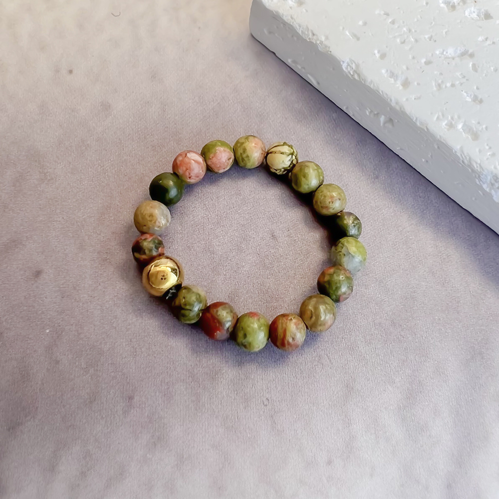 Simple Style Color Block Natural Stone Beaded Rings display picture 6