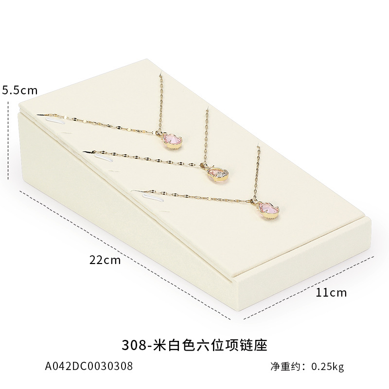 Xu Yue joyería estante de exhibición beige superfibra aretes de lujo anillo de ventana joyería mostrador accesorios