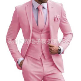 新款西服男士婚礼西装休闲修身商务婚礼晚会男士跨境外贸西装套装