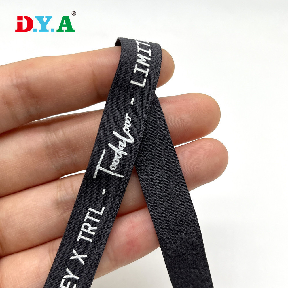 羽绒服包边带袖口弹力包边带字母丝印包边带1cm卫衣压边条弹力带