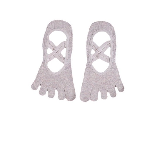 Yoga Slip-Resistant Five-Finger Socks - Summer Thin Anti-Odor Breathable Socks with Cross Band - Fitness and Exercise Pilates Socks