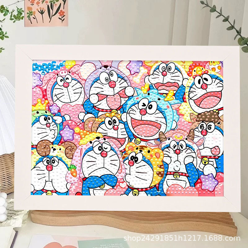 Diamante nuevo lápiz de dibujos animados pequeño nuevo pegatino diy puzzle manual regalo de cumpleaños para niños estudiantes