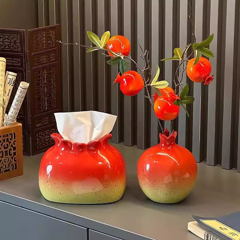 석류꽃병 + 티슈박스 [꽃포함]