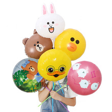 18寸卡通佩奇叮当猫熊鸭兔卡通气球 微商地推引流活动加粉小礼品