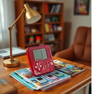 Cross-border children's educational electronic toys card box game machine mini nostalgic key chain pendant wholesale