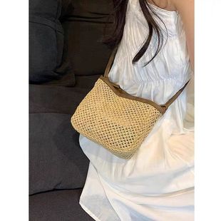 Mini Summer Super Popular Small Bag 2025 New Style Small Fresh Pastoral Style Crossbody Straw Bag Woven Bag Small Square Bag