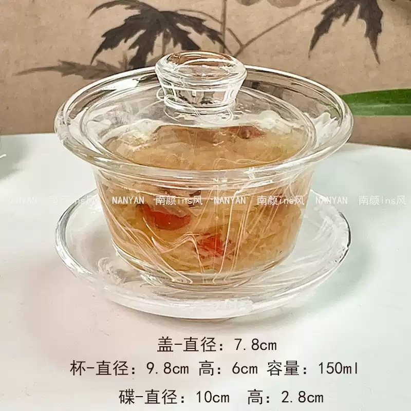 내열유리 차그릇, 심플한 스타일, 투명 버블티, 뚜껑이 있는 찌개용 냄비, 도매 건강컵, 식기, 수묵화 스타일