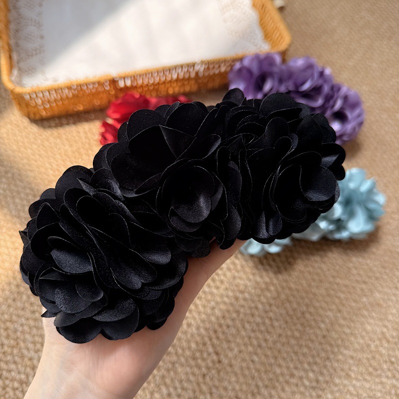 Vintage stijl wijnrode bloem haarclip elegante boho haarspeld_voghion.com