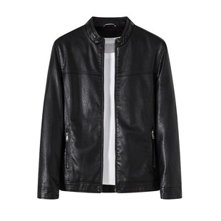 Men's leather jacket Autumn New lapel slim handsome men's cross-border casual pu leather motorcycle jacket men's fashion