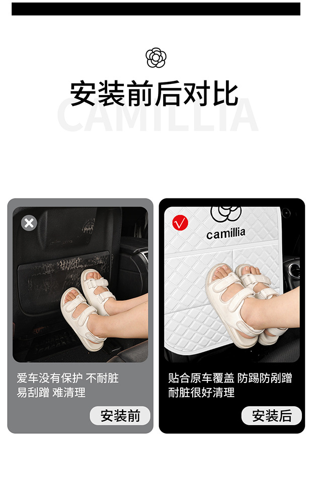Car Seat Back Anti-Kick Pad Anti-Fouling Anti-Dirty Pad Cartoon New Cute Ladies and Kidsren Rear Seat Protective Pad