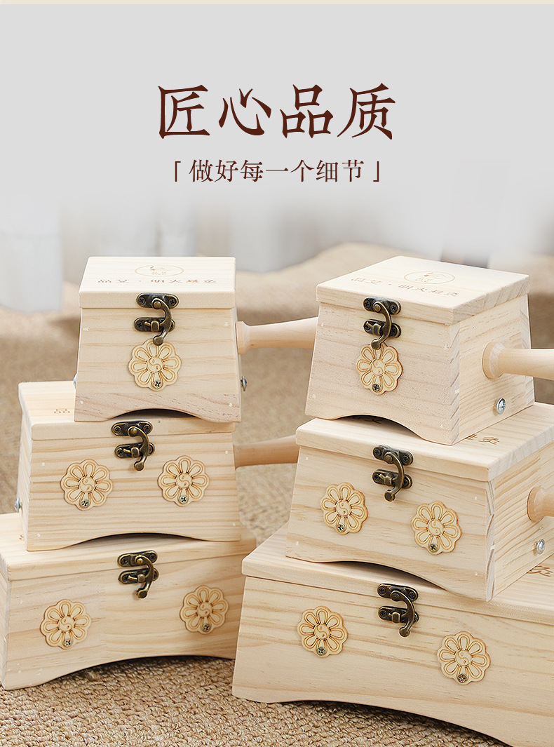 Wooden Moxibustion Box Portable Moxa Burner for Home Full Body Use with 54 Stone-Ground Moxa Cones specifications