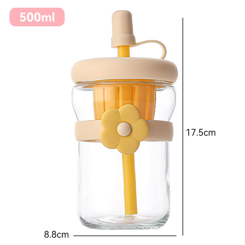 新しいかわいいマカロングラスストローカップ茶水分離ポータブルカップギフトカップ広告カップ卸売|undefined