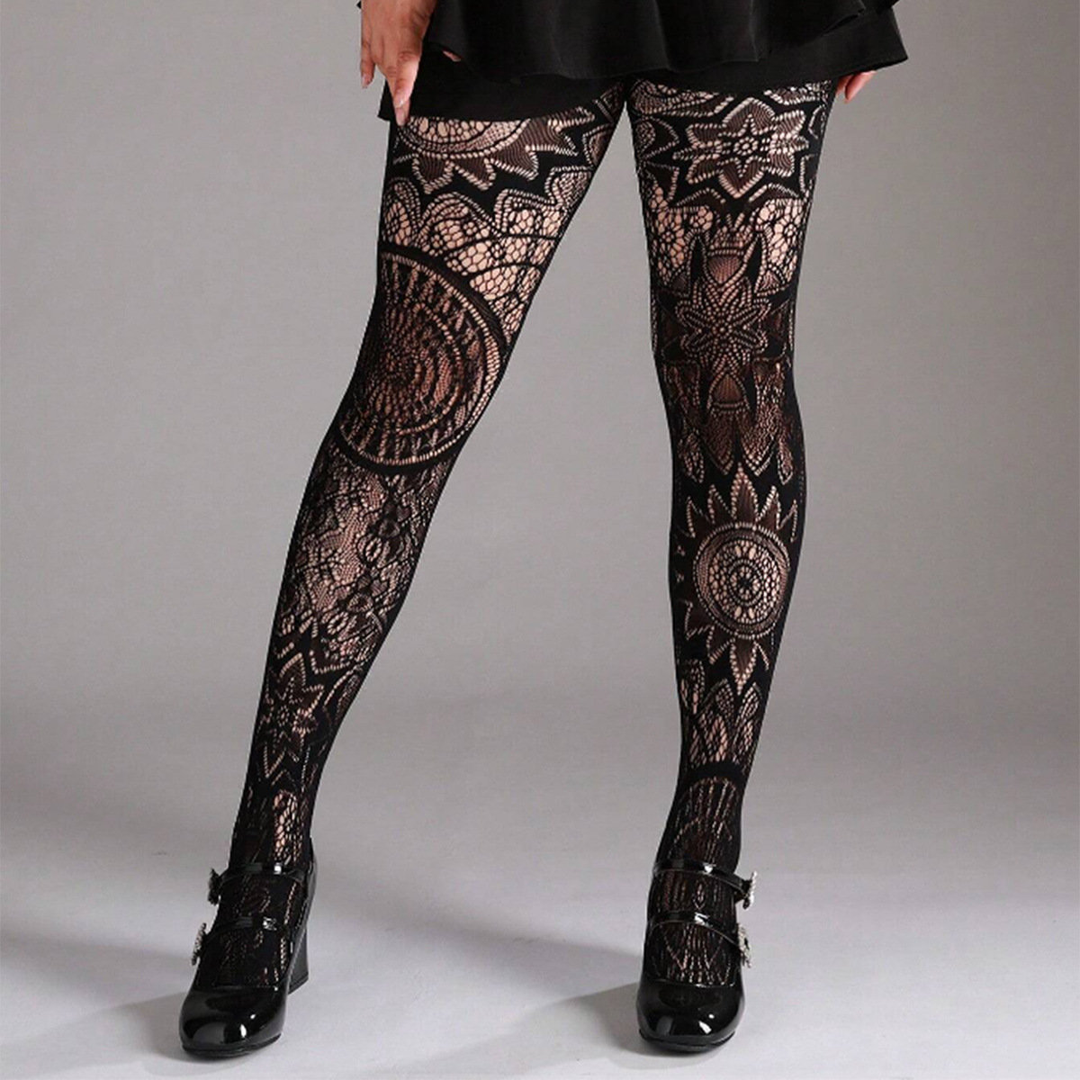 Cross-Border Sun God Mesh Socks Black Slimming Sexy Dark Hollow Jk Versatile Ins Base Stockings Pantyhose