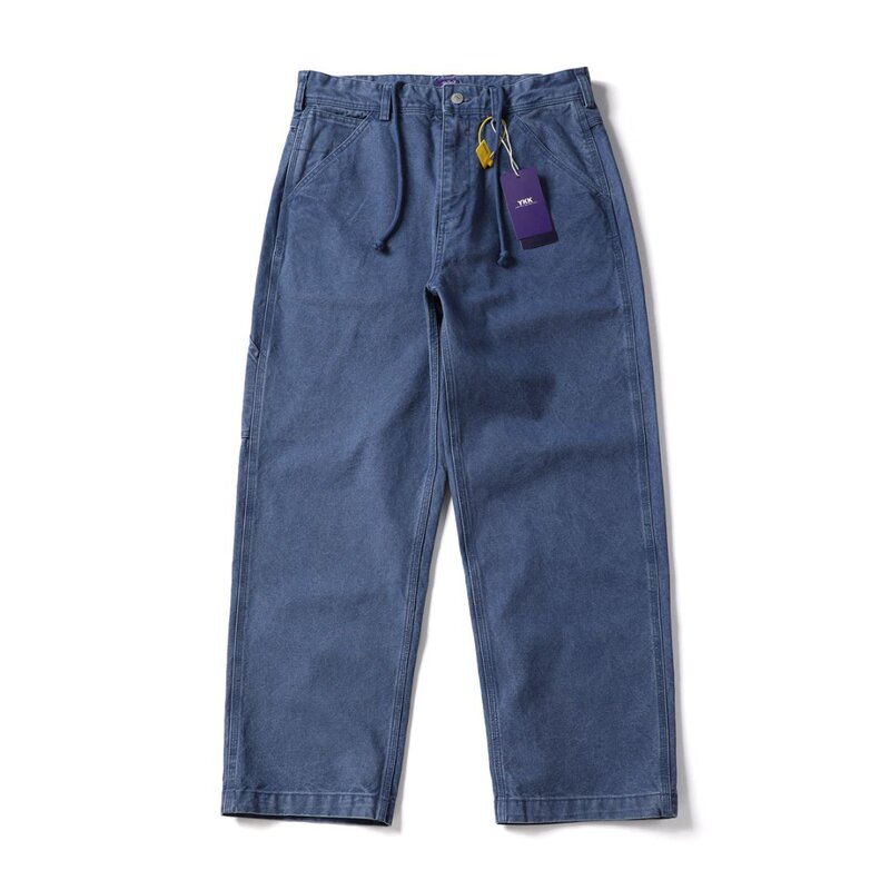 Japanese Retro Loose Casual Straight-Leg Workwear Jeans French Work Blue Original Color Blue-Dyed Retro Autumn and Winter Men's Long Pants