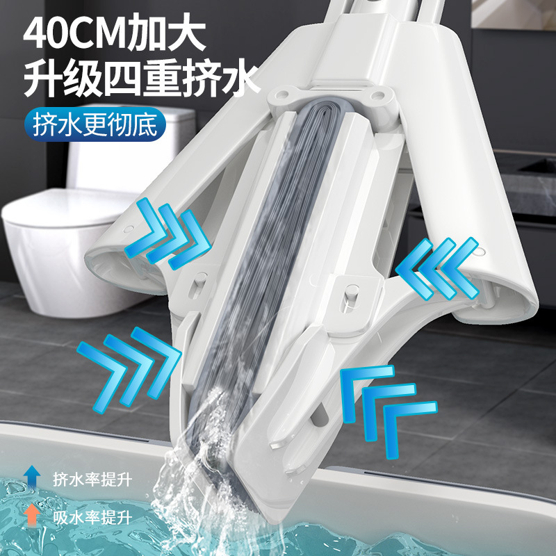 懒人海绵拖把家用一拖净胶棉尘推拖把头免手洗干湿两用多功能吸水|undefined