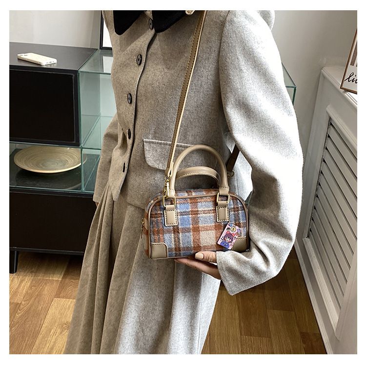 Borsa a tracolla a quadri per donna, elegante borsa a spalla tartan_voghion.com