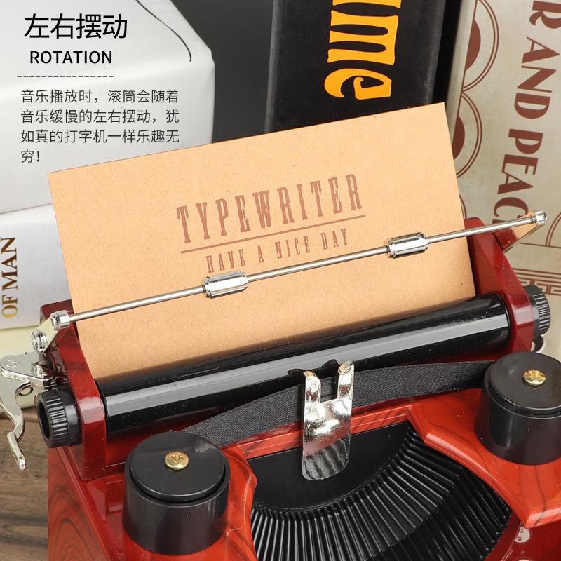 Retro nostálgico máquina de escribir caja de música caja de música barra creativa café proyector de escritorio decoración decoración decoración
