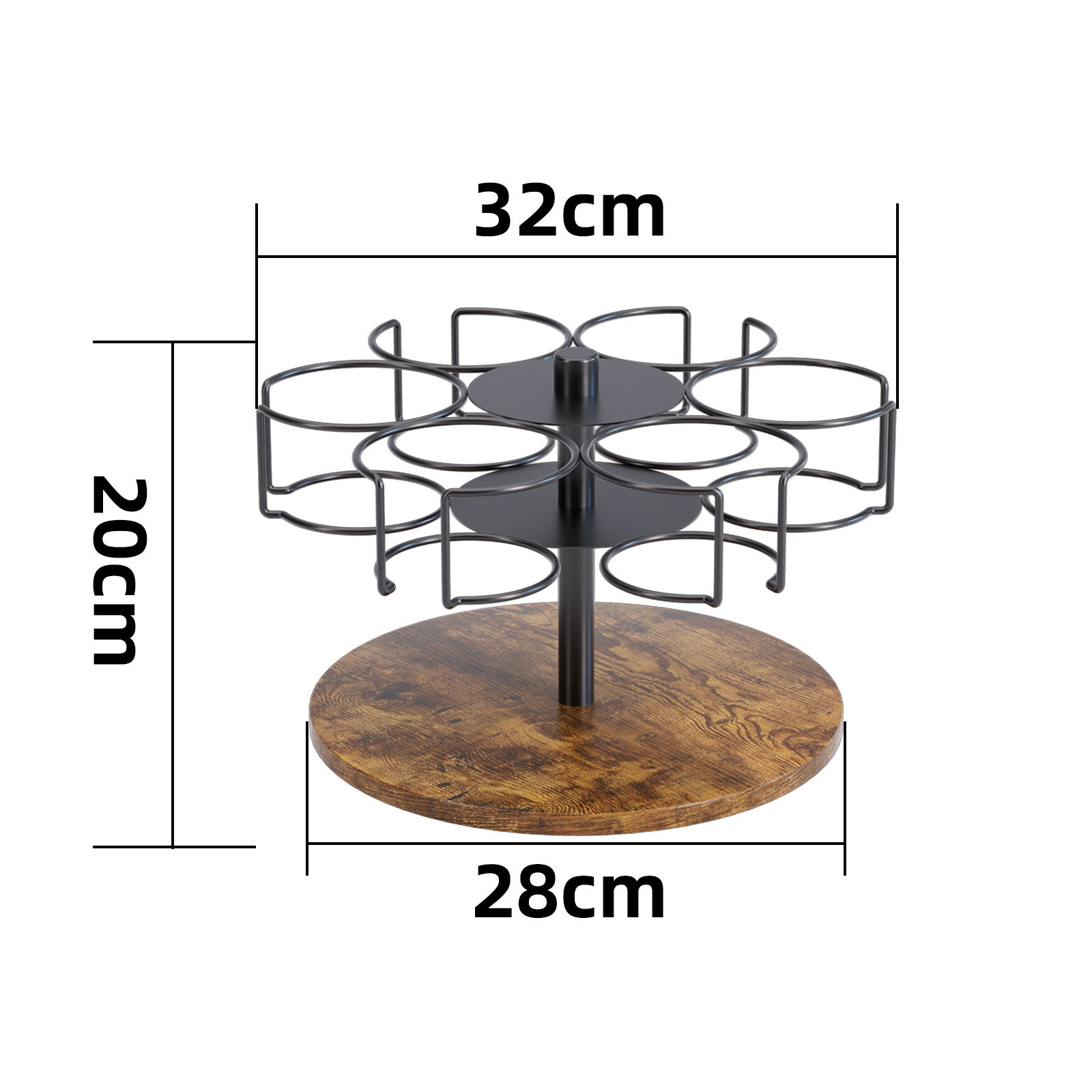 회전 6컵 블랙 모델 [TY-BJ-06]