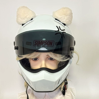 Helmet Accessories Quick-release Doll — Motosiklet dəbilqələri - 3d-cat-ears-white