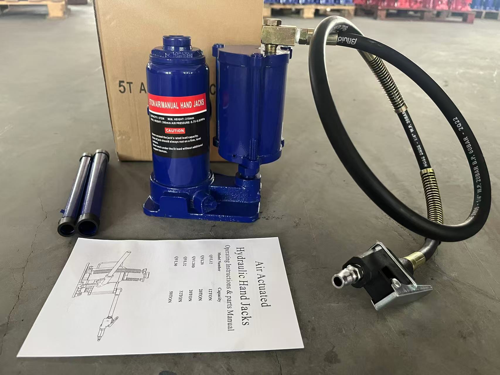 5-Ton Vertical Hydraulic Pneumatic 0kg Jack for Truck Auto Repair