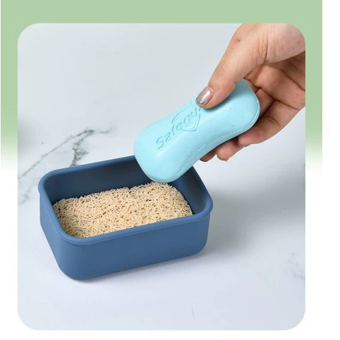 (Cross-border trading), silicone soap holder for traveling, universal handheld plastic storage box, drying rack